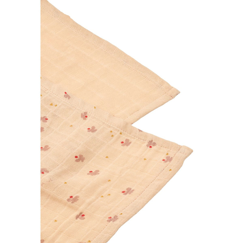 Liewood Lewis hydrofiele doeken 2-pack in Mini Butterfly en Apple Blossom Mix, De Gele Flamingo.