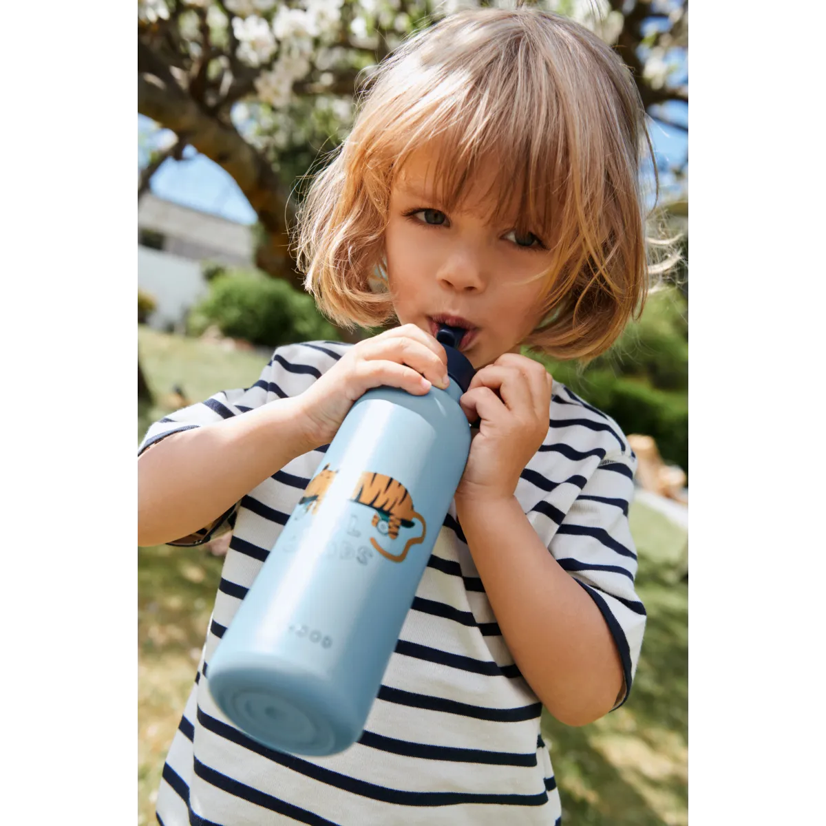 Liewood Falk drinkfles Tiger Beach Blue 500 ml roestvrij staal productfoto
