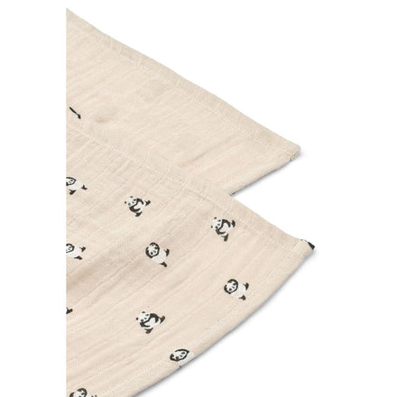 Liewood Lewis hydrofiele doeken Mini Panda Sandy Mix van 65 x 65 cm, bij De Gele Flamingo.