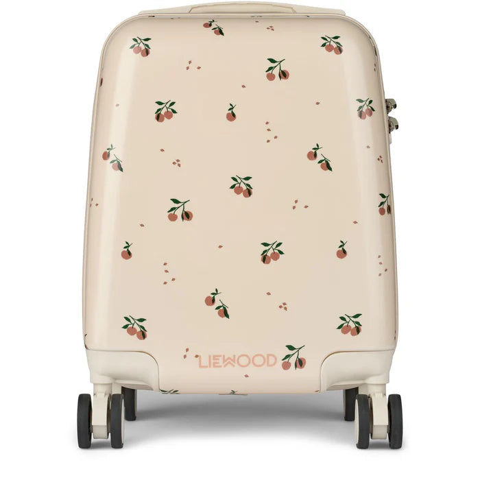 Liewood Norelle hardcase koffertje in Peach en Sea shell, kindercabinekoffer, De Gele Flamingo.