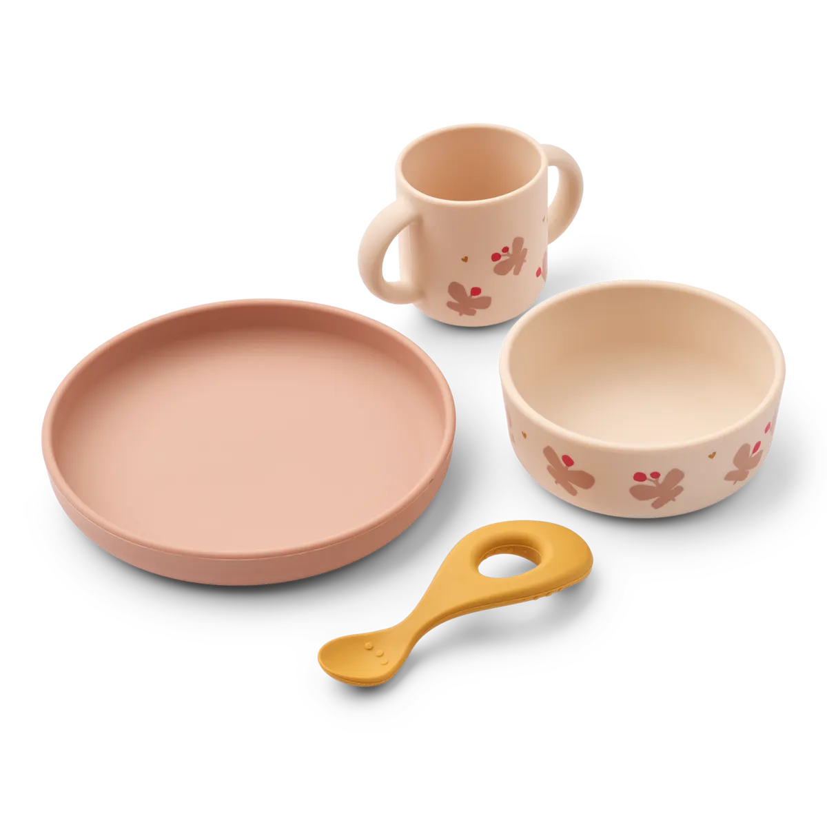 * Liewood Vivi Printed Eetset | Butterfly / Apple Blossom