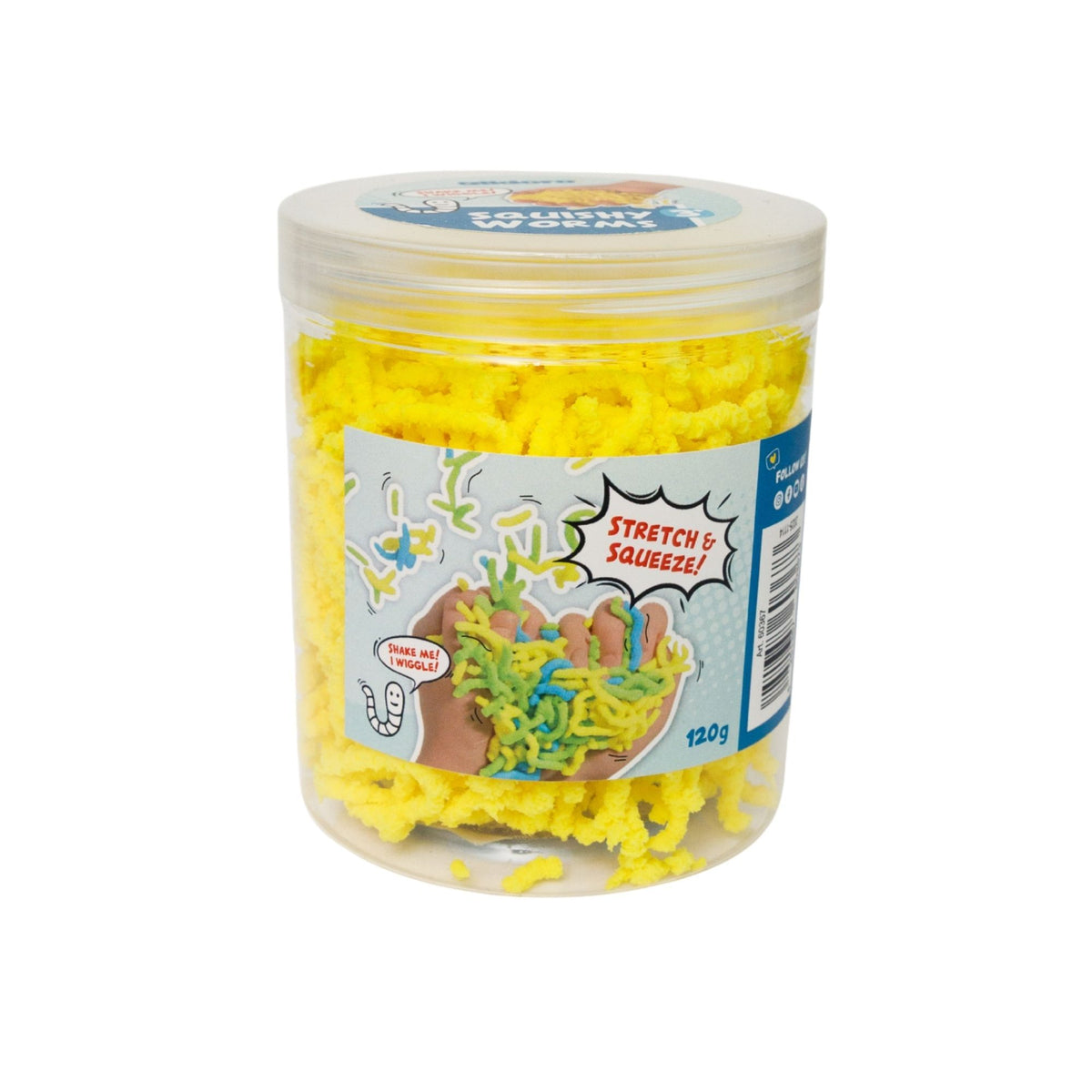 alldoro Squishy Worms 120g in geel, sensorisch fidget speelgoed bij De Gele Flamingo.