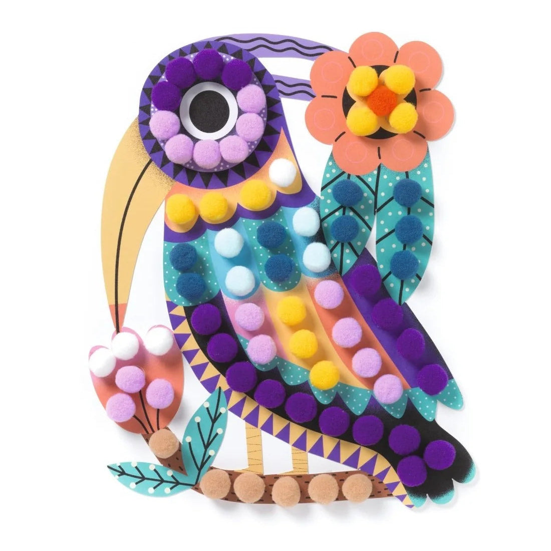 Djeco Knutselset | Vogel Silhouet & Pompons