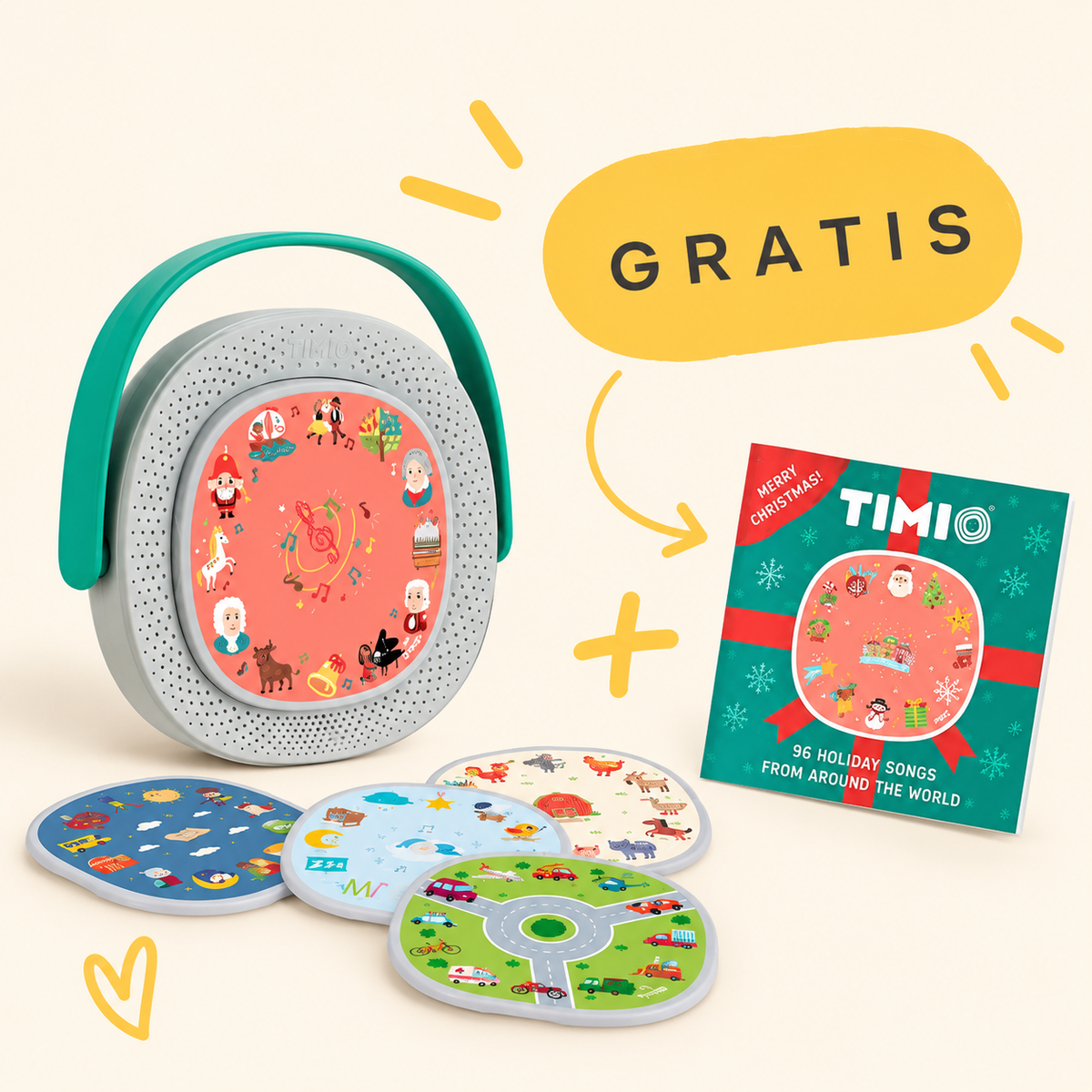 Timio Audio-en Muziekspeler USB - ACTIE + GRATIS Kerstdisc | Woordjes, Talen, Getallen +2 jaar