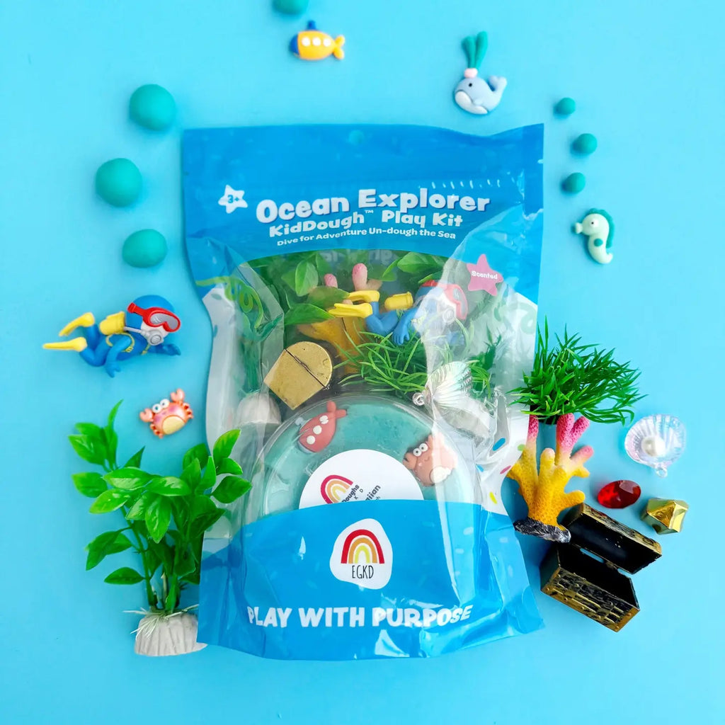 Earth Grown KidDoughs Klei Speelset Ocean Explorer met speelklei in oceaanthema, bij De Gele Flamingo