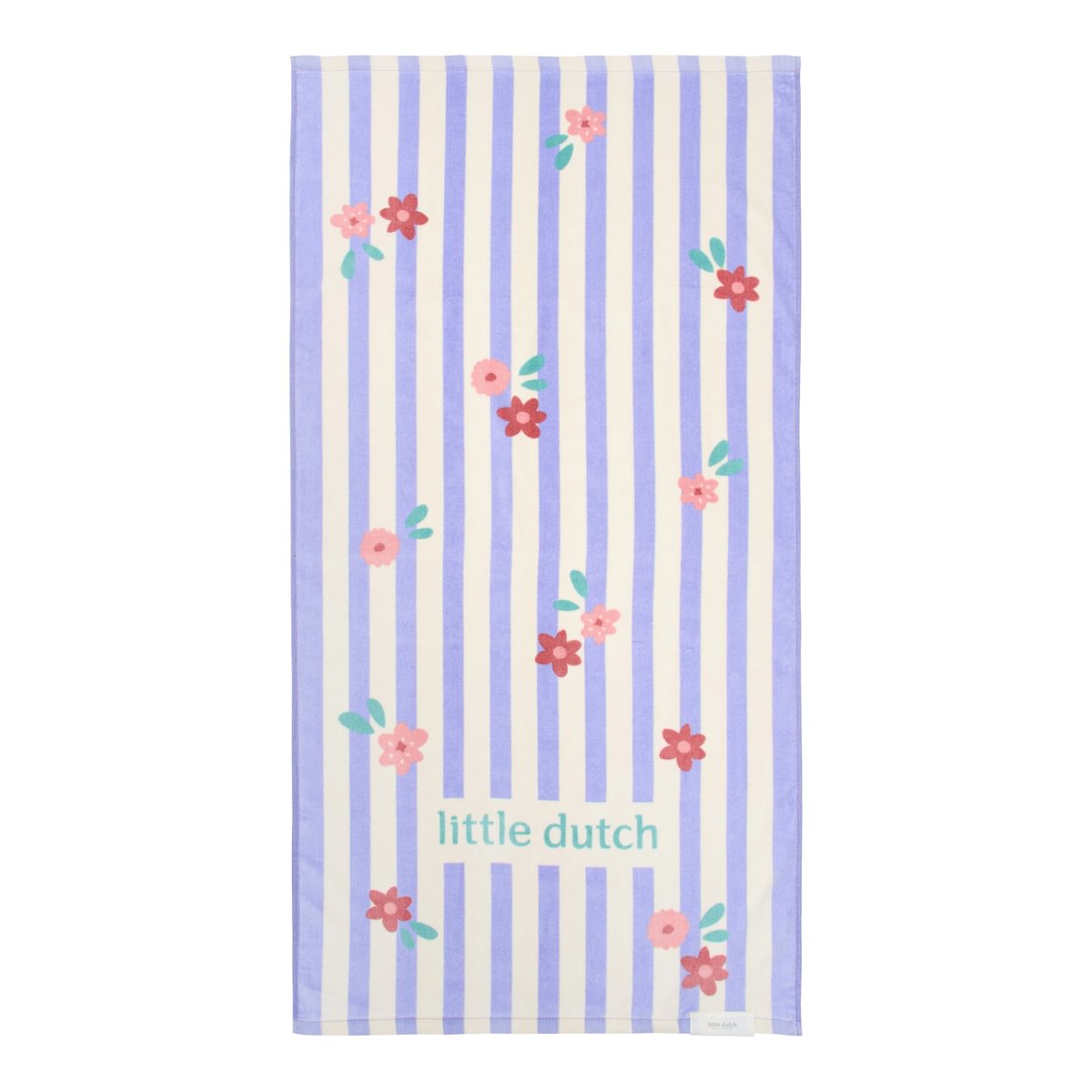 Little Dutch Strandhanddoek Dreamy Purple Stripe van 60x120 cm, verkrijgbaar bij De Gele Flamingo.