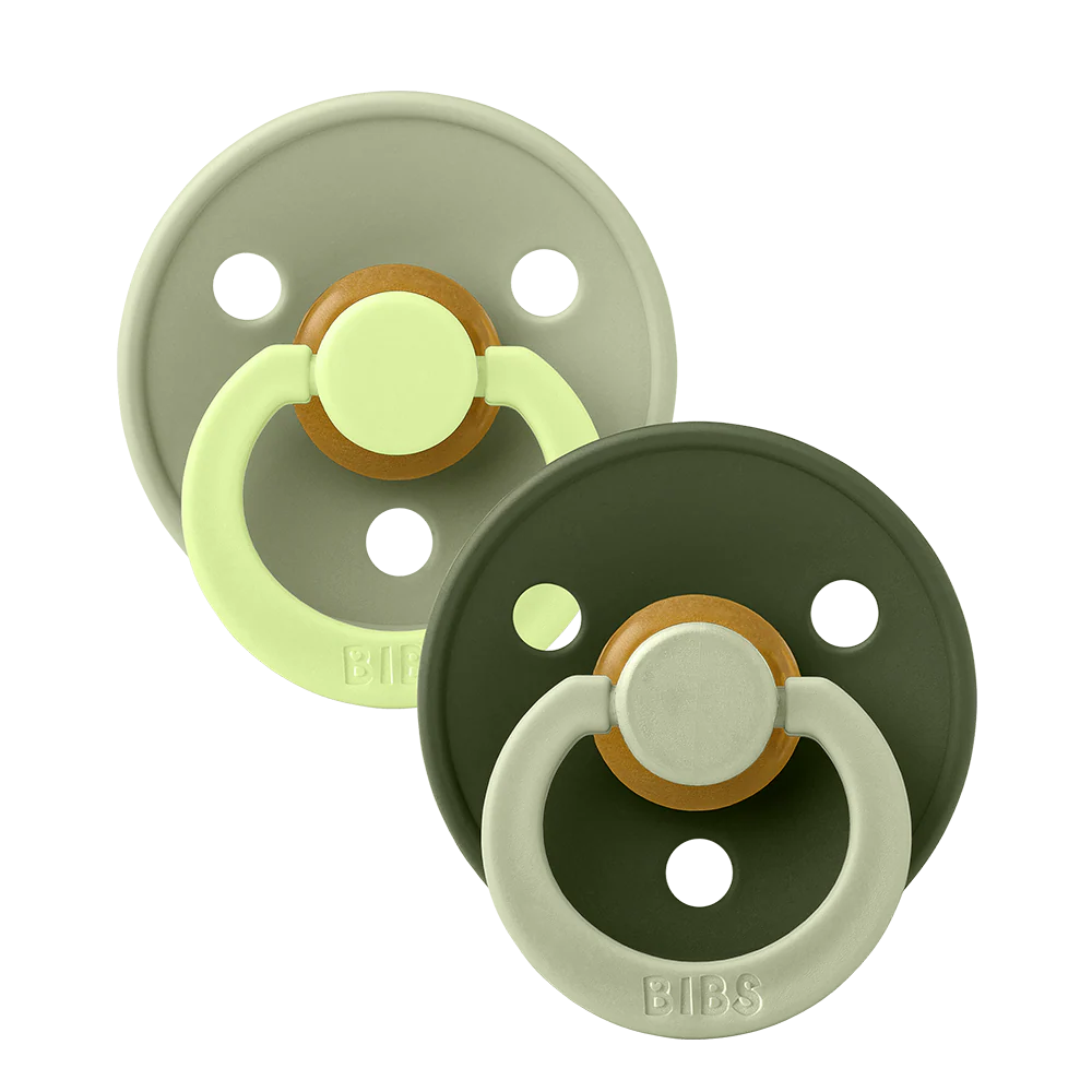 Bibs Fopspeen Size 1 Latex Rond Studio 2 Pack | Fusion Sage/Hunter Green