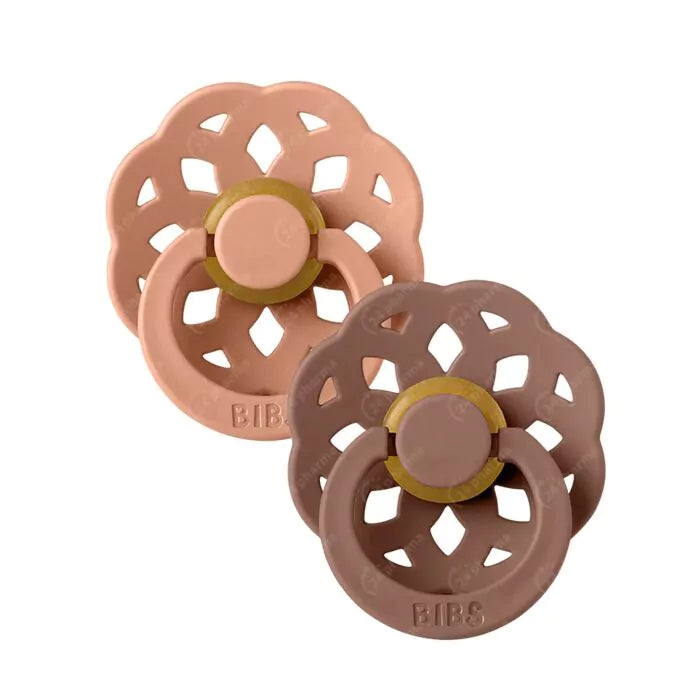 Bibs Bohème Fopspeen 6+M Maat 2 Rond | Peach / Woodchuck