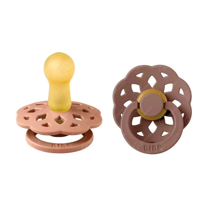 Bibs Bohème Fopspeen 6+M Maat 2 Rond | Peach / Woodchuck