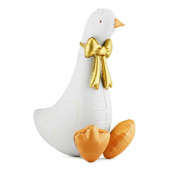 Party Deco rechtopstaande XL folie ballon gans 72x91 cm bij De Gele Flamingo
