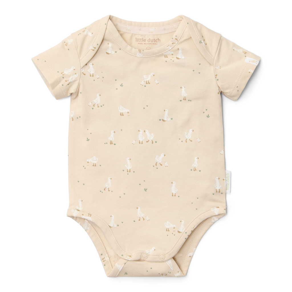 * Little Dutch Romper Korte Mouw Little Goose  | Beige