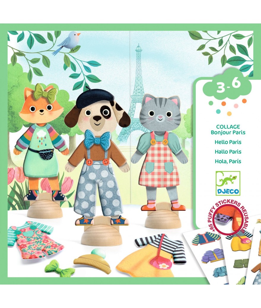 Djeco Collage Herbruikbare Stickers | Bonjour Paris
