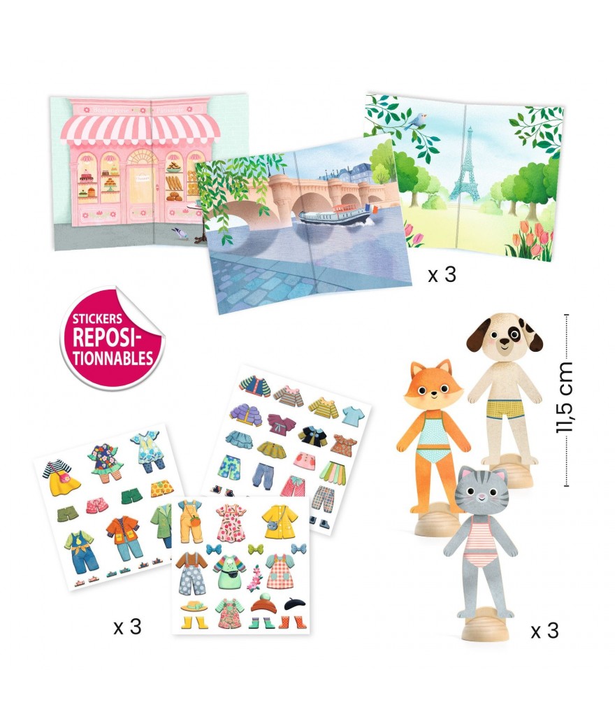 Djeco Collage Herbruikbare Stickers | Bonjour Paris