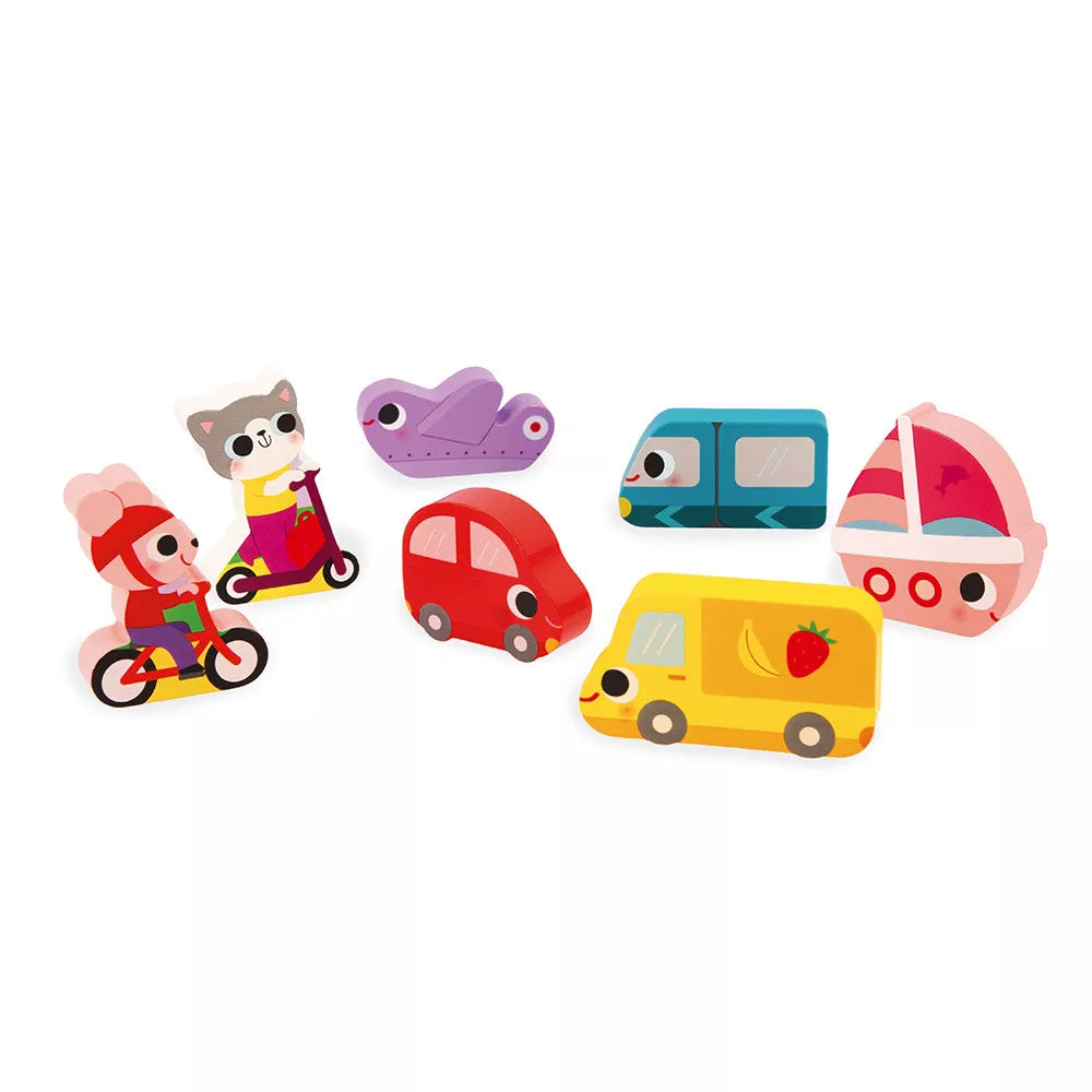 * Janod Vehicles Chunky Inlegpuzzel