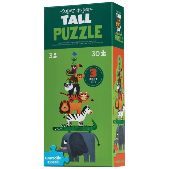 Crocodile Creek Tall puzzel Jungle met 30 stukjes, te koop bij De Gele Flamingo.