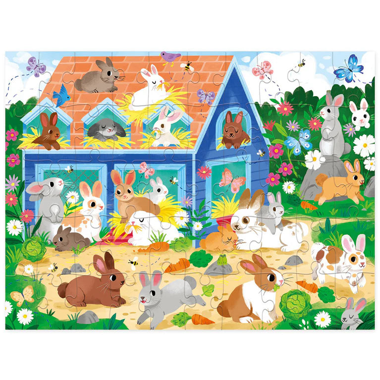 Crocodile Creek Bunny House puzzel met 50 stukjes, te koop bij De Gele Flamingo.