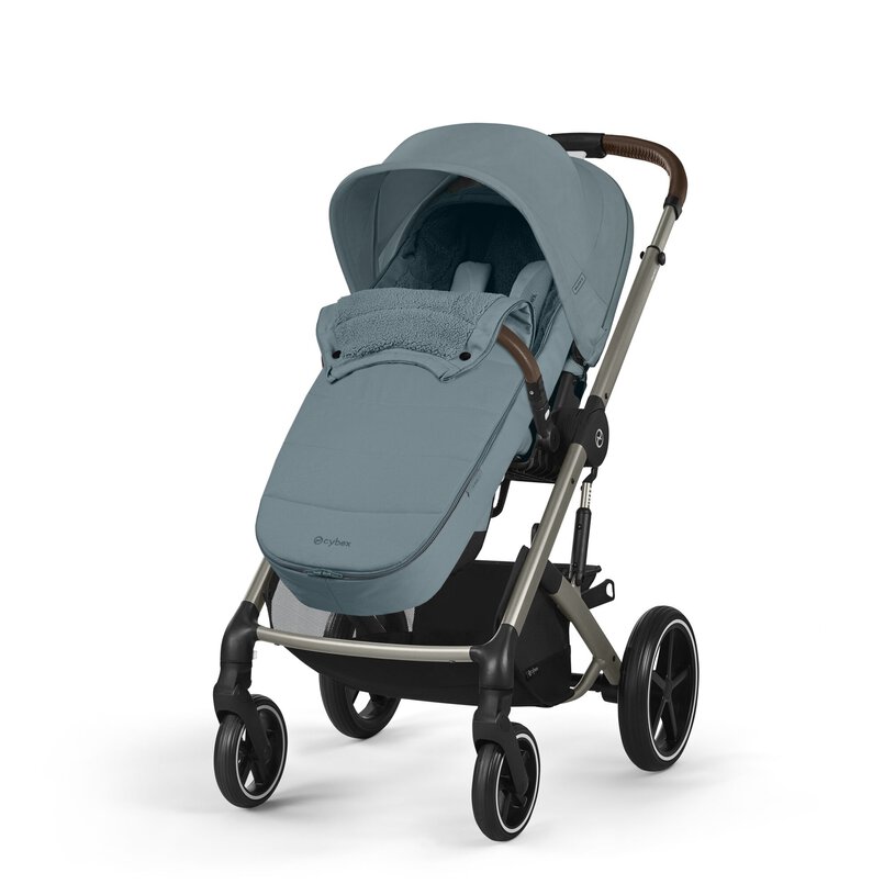 Cybex Gold voetenzak in Stormy Blue voor op de kinderwagen, bij De Gele Flamingo