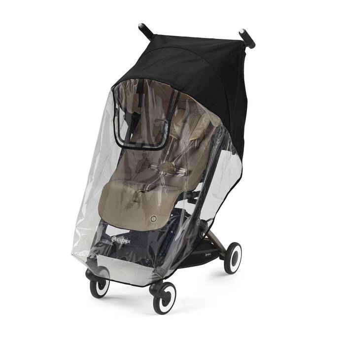 Cybex regenhoes voor de Libelle buggy, transparant en in seconden bevestigd, bij De Gele Flamingo.