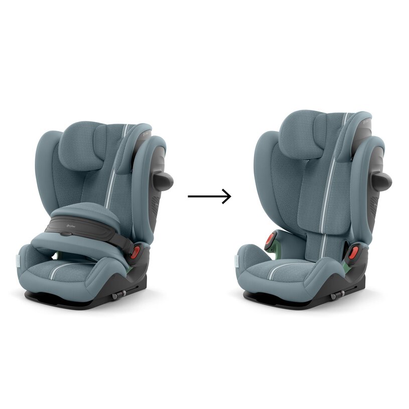CYBEX Pallas G3 Plus autostoel in Stormy Blue, 2-in-1 model voor 15 maanden tot 12 jaar, bij De Gele Flamingo