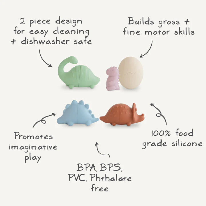 Mushie Badspeelgoed Set 4-Pack | Dino