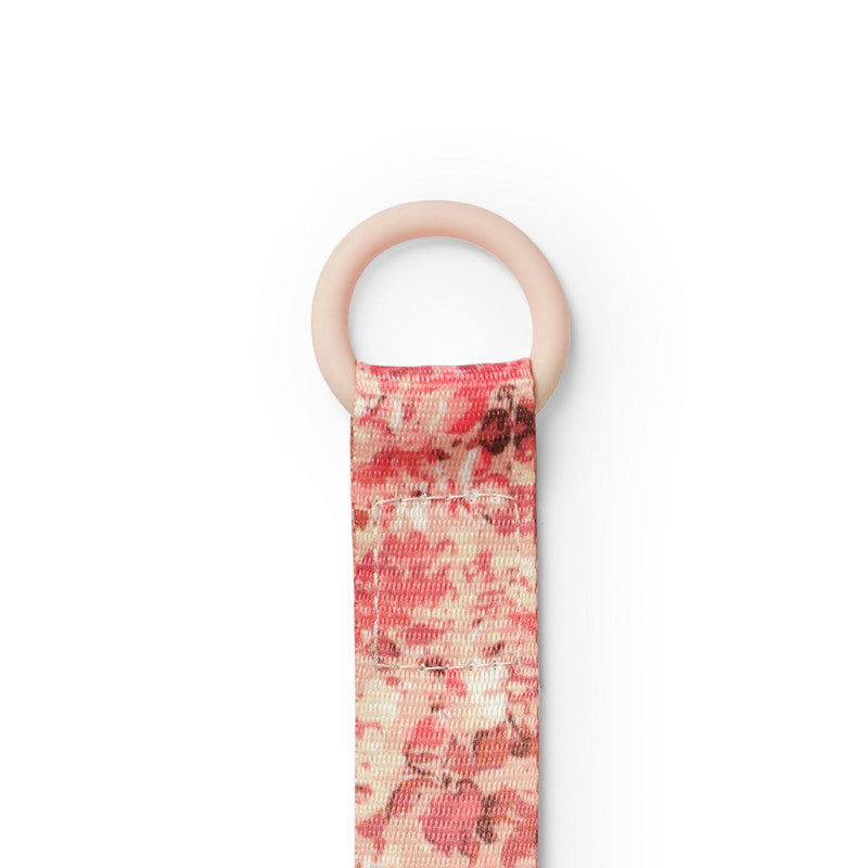 Elodie Details fopspeenketting River Rose met stevige metalen clip, verkrijgbaar bij De Gele Flamingo.