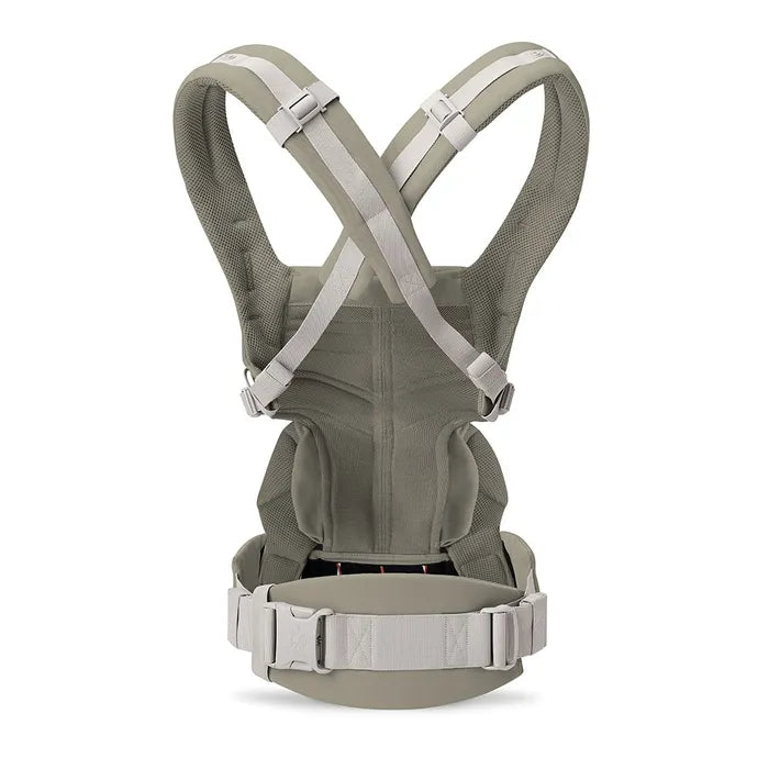 Ergobaby Omni Classic Mesh in Soft Olive, ergonomische draagzak van De Gele Flamingo voor 0 tot 48 maanden