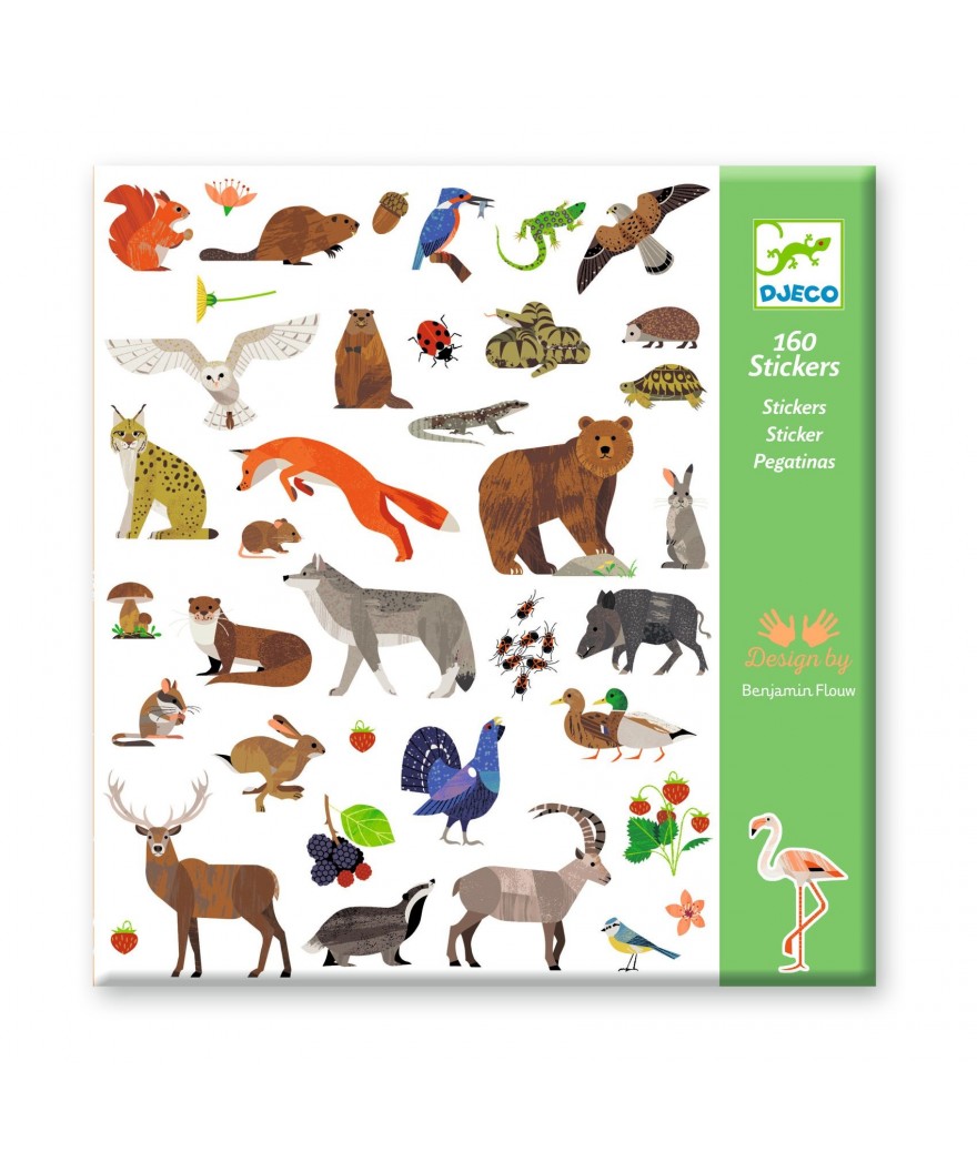Djeco Stickerset 160 Stickers | Fauna