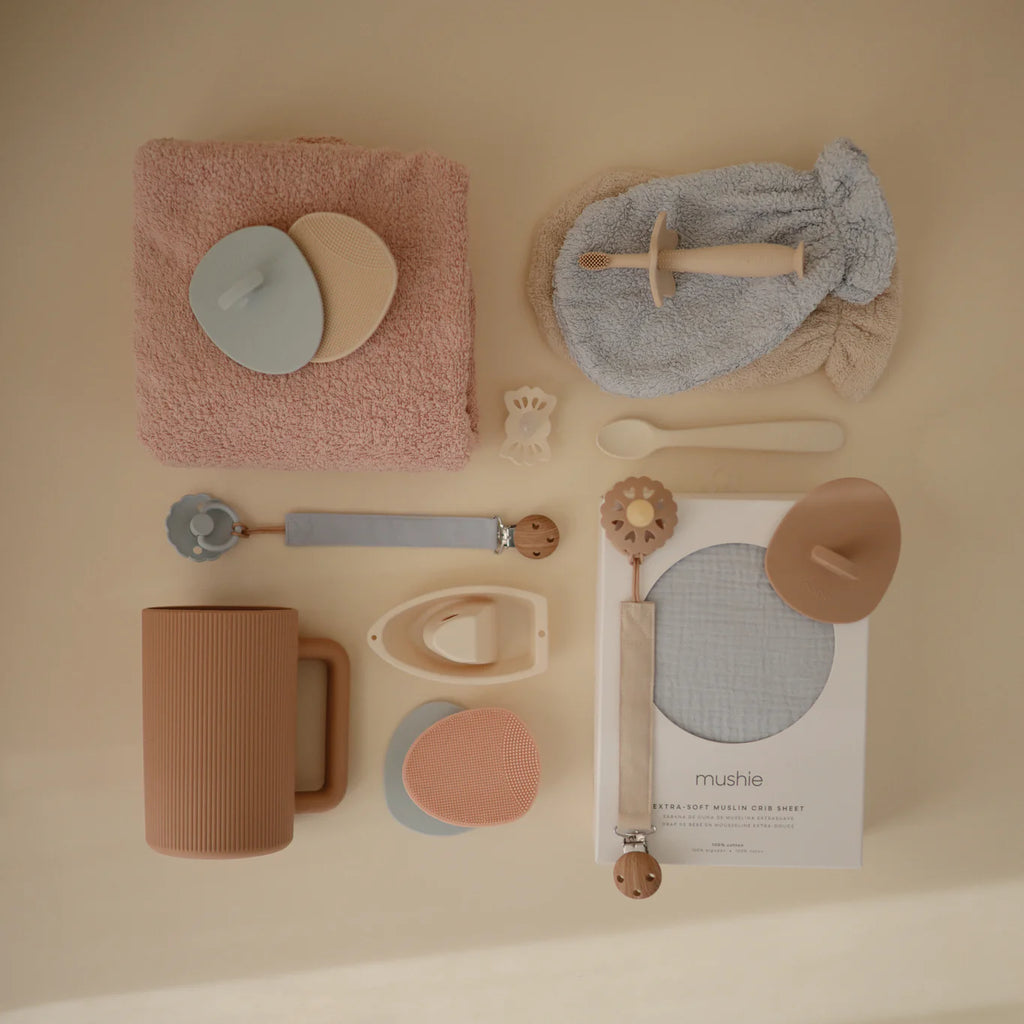 Mushie Cradle Borstel Melkkorstjes 2-Pack | Blush / Shifting Sand