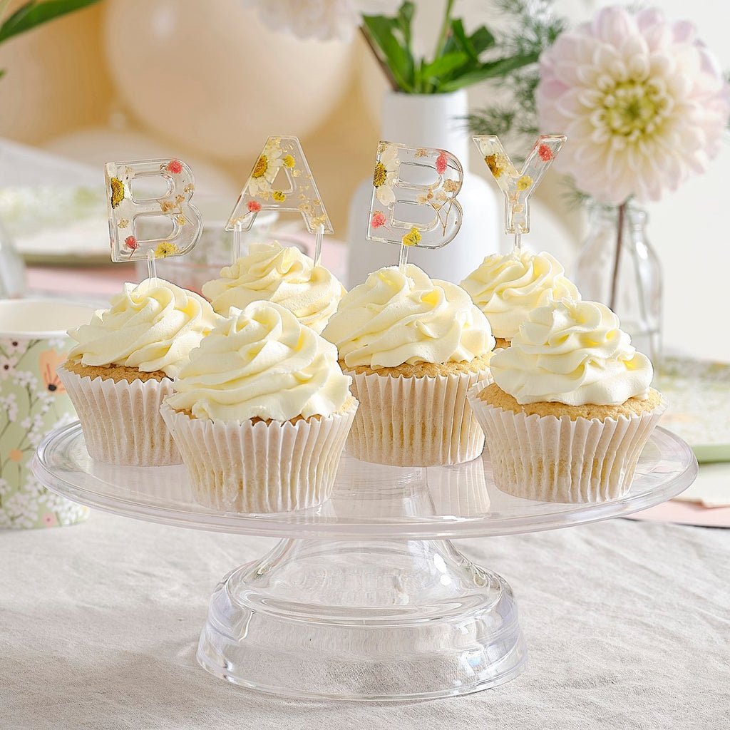 * Ginger Ray Pressed Flowers Baby Cake Topper