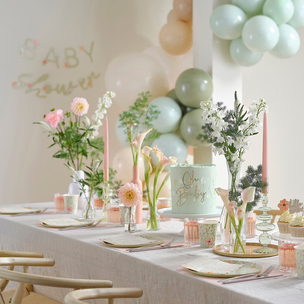 * Ginger Ray Pressed Flowers Baby Cake Topper
