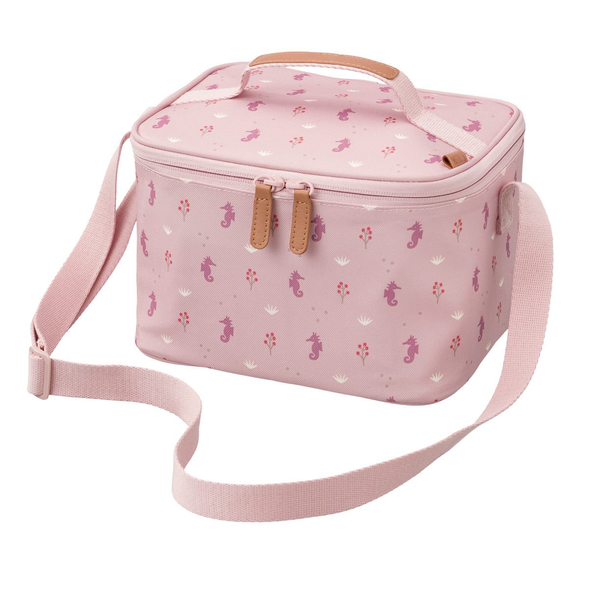 Fresk thermische lunchtas met Seahorse zeepaardjes-print, vooraanzicht