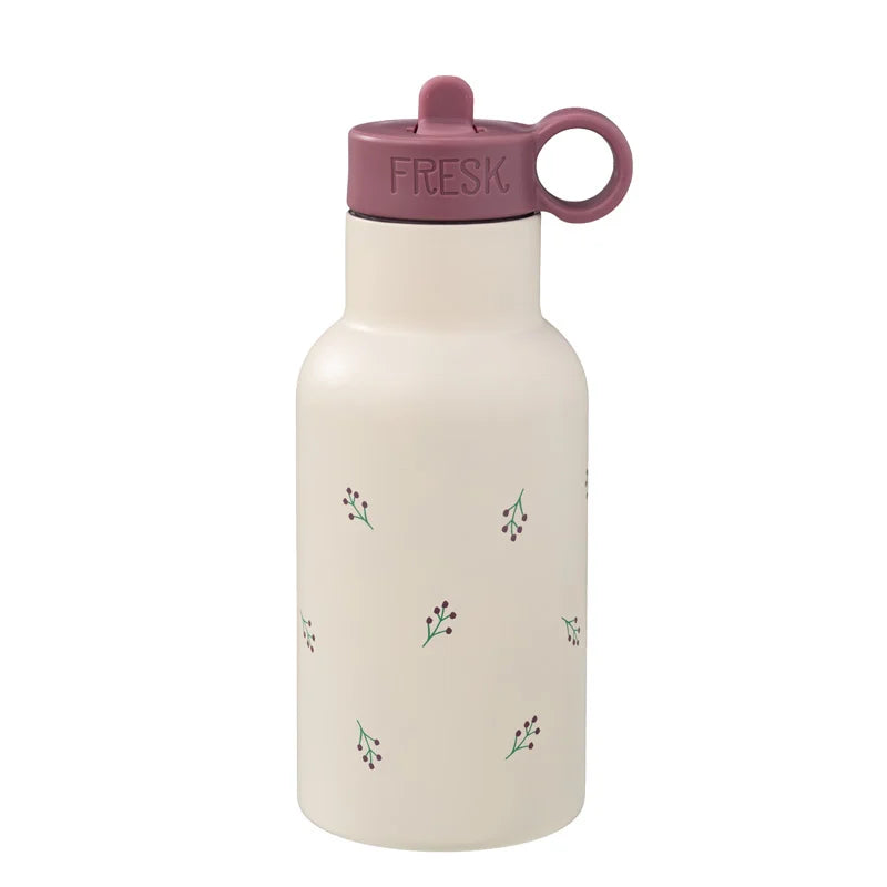 Fresk RVS thermische drinkfles 350 ml met Berries bessen-print, vooraanzicht