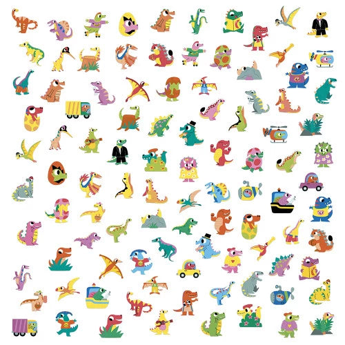 Janod 100 Stickers | Dinosaurussen