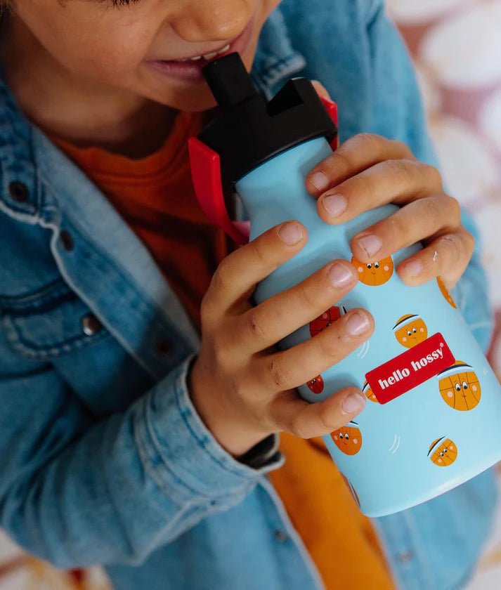 Hello Hossy drinkfles Bball Crew 350 ml in roestvrij staal, vooraanzicht