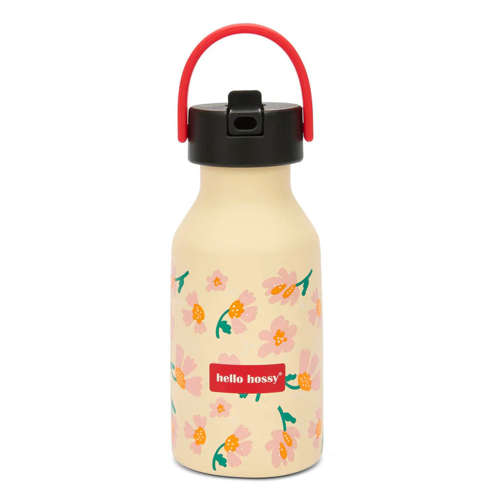 Hello Hossy drinkfles Springtime 350 ml in roestvrij staal, vooraanzicht