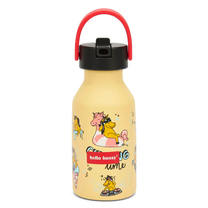 Hello Hossy drinkfles Unicorn 350 ml in roestvrij staal, vooraanzicht