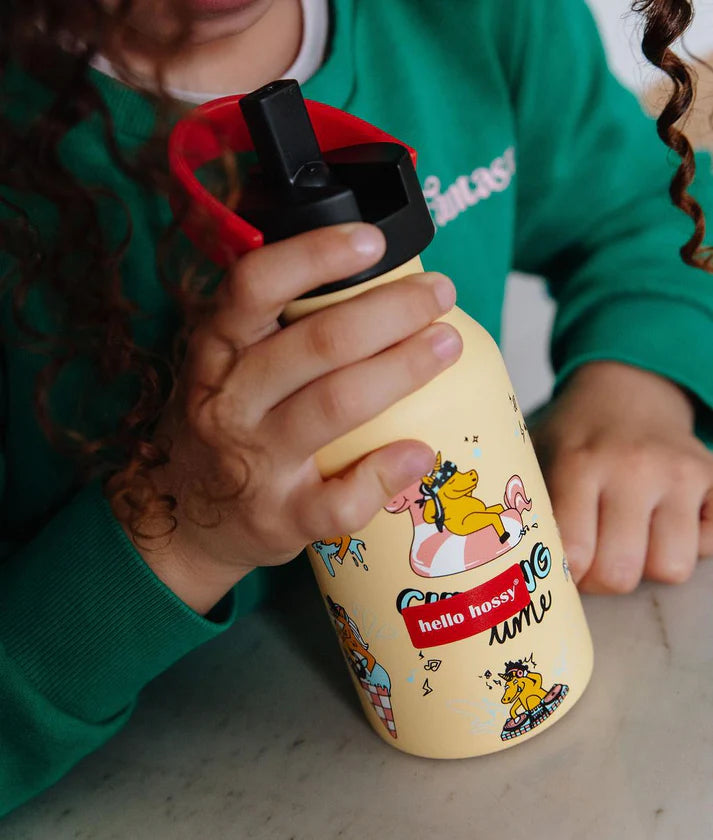 Hello Hossy drinkfles Unicorn met eenhoornprint, zijaanzicht