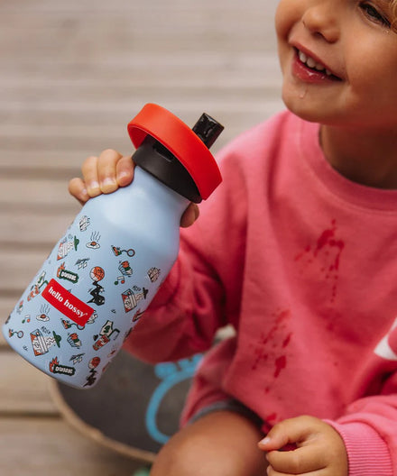 Hello Hossy drinkfles Dunk met drinkrietje, detailweergave