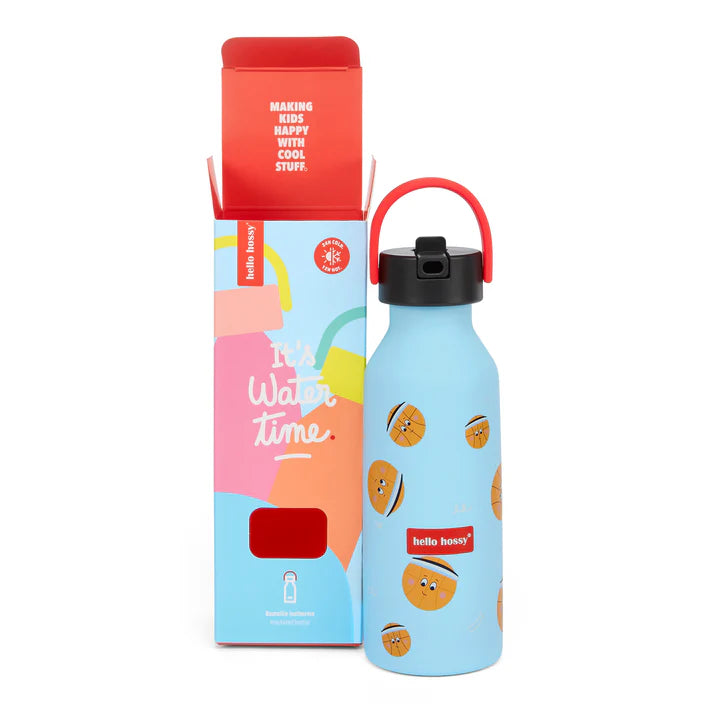 Hello Hossy drinkfles Bball Crew, print van dichtbij