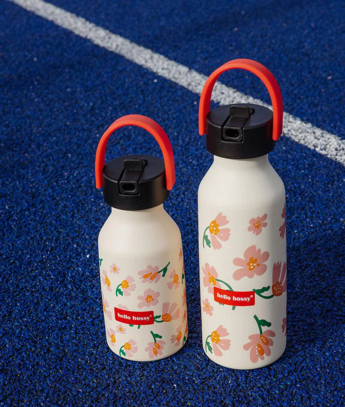 Hello Hossy drinkfles Springtime 350 ml in roestvrij staal, vooraanzicht