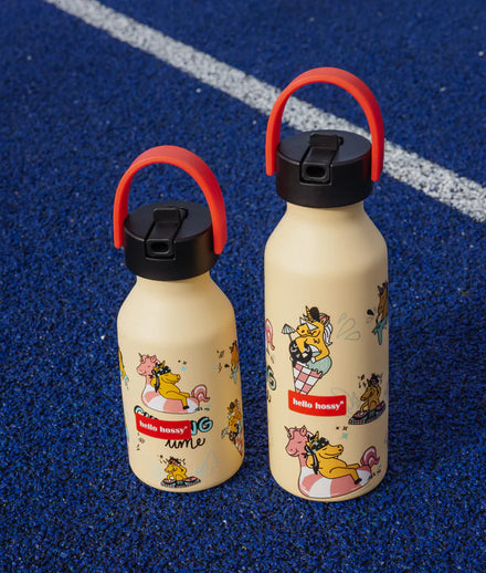 Hello Hossy drinkfles Unicorn met drinkrietje, detailweergave