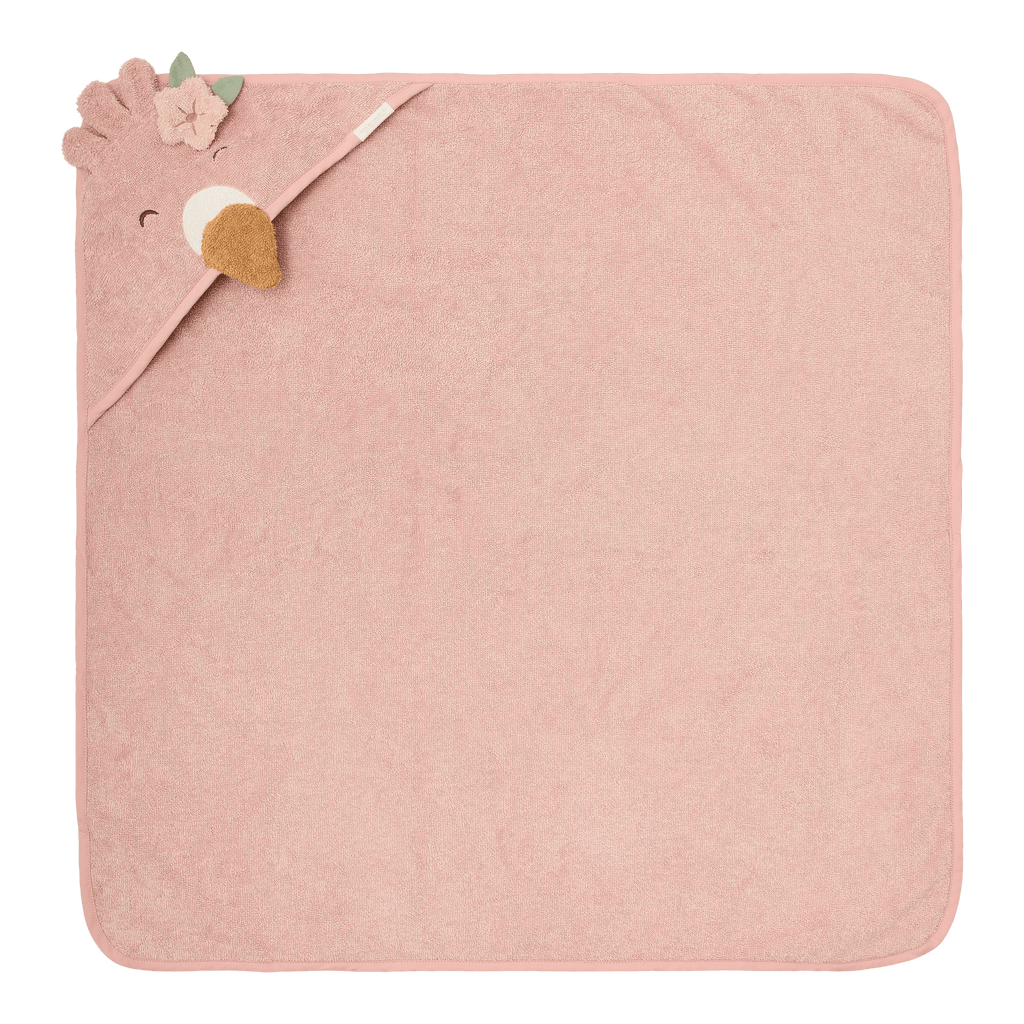 Little Dutch Badcape Flamingo Blooming Safari 75x75 cm | Roze