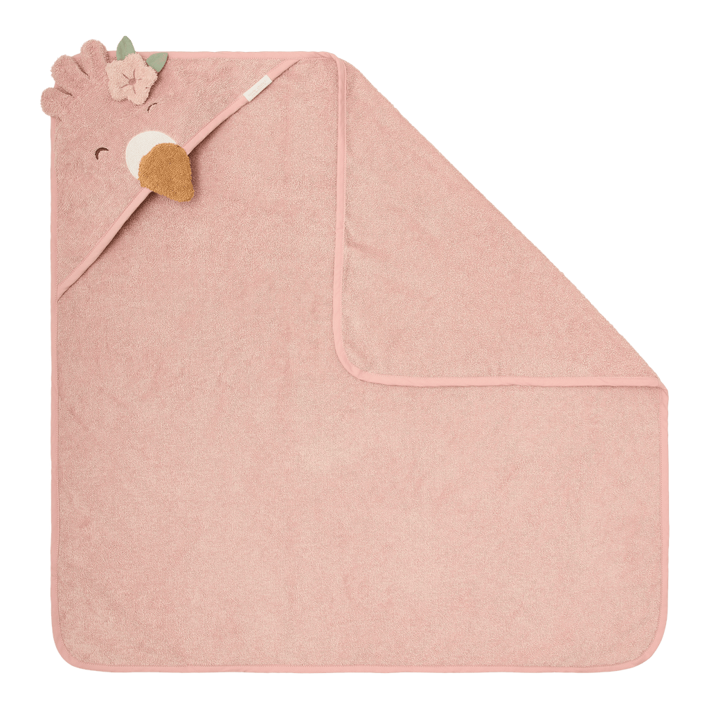 Little Dutch Badcape Flamingo Blooming Safari 75x75 cm | Roze