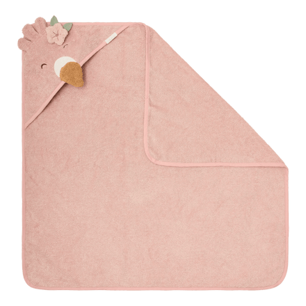 Little Dutch Badcape Flamingo Blooming Safari 75x75 cm | Roze