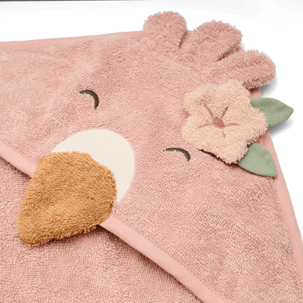 Little Dutch Badcape Flamingo Blooming Safari 75x75 cm | Roze
