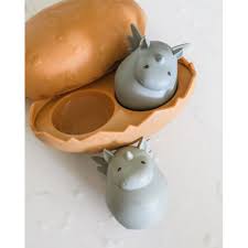 * Konges Sløjd Silicone Badspeeltjes Dino Egg | Almond Mix
