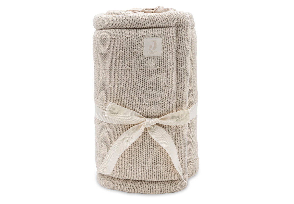 Jollein boxbumper 180x30 cm Sprinkle Knit Sand rond de box