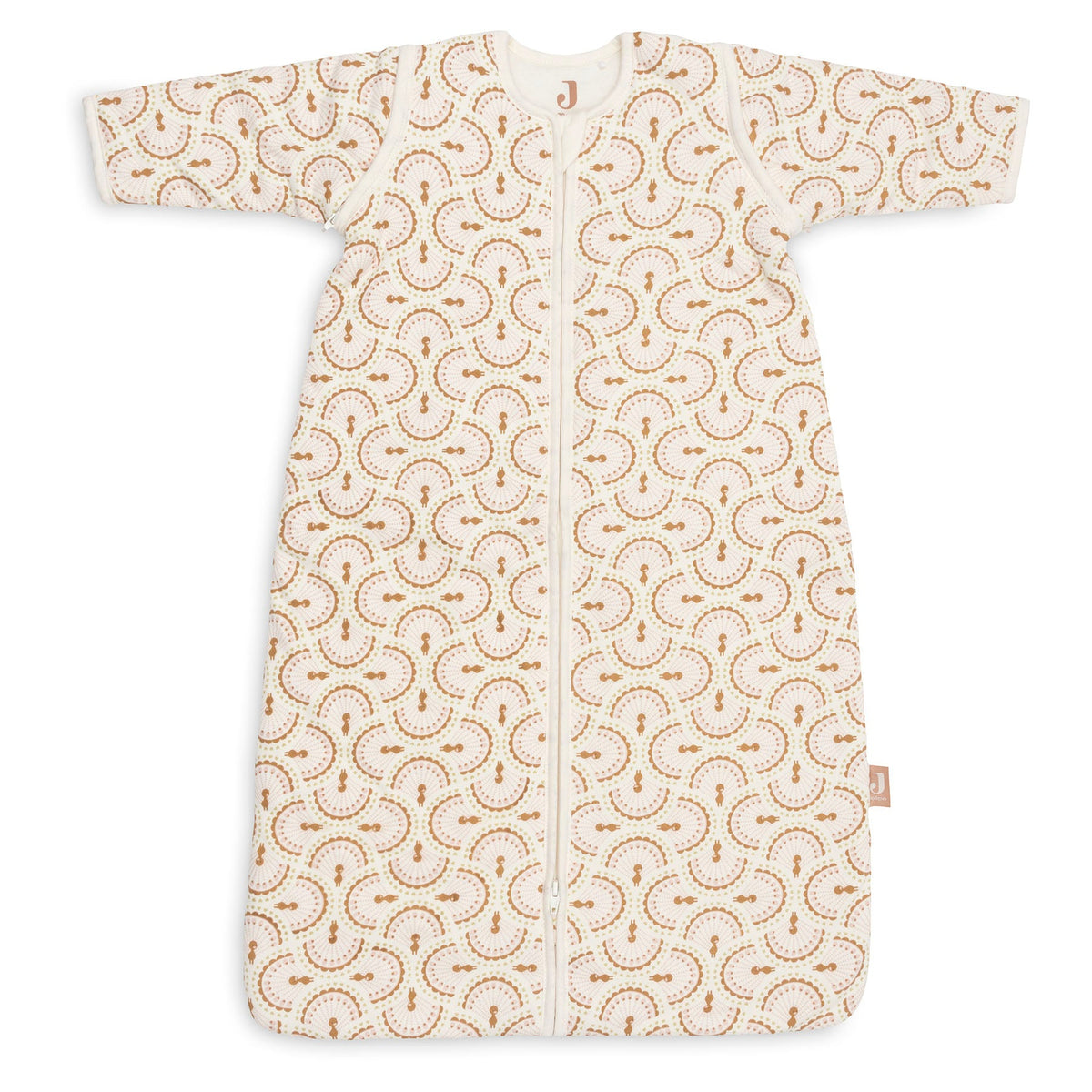 Jollein Slaapzak met afritsbare mouw 90 cm in de print Soft Plumes, bij De Gele Flamingo.