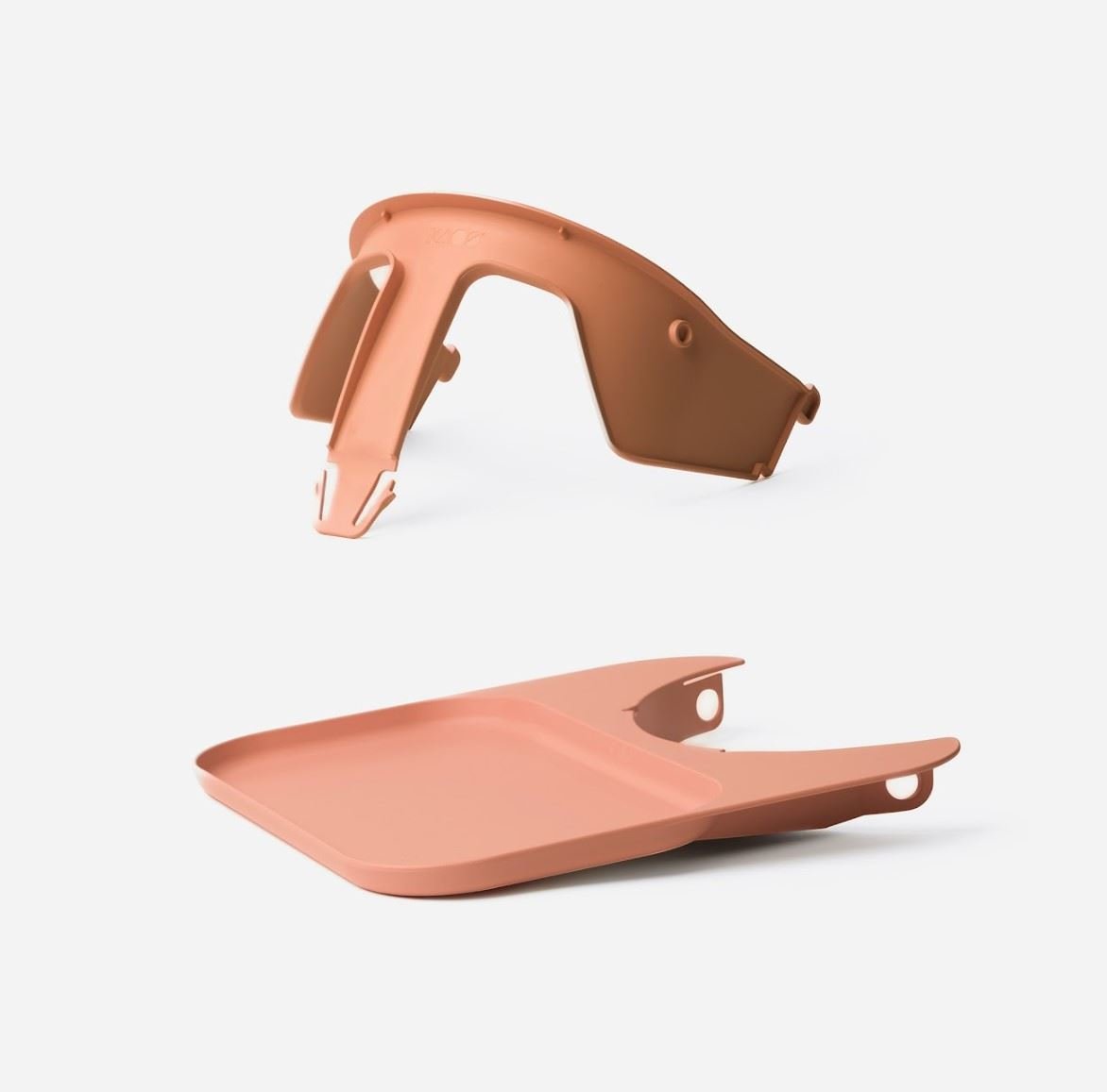 Kaos Klapp bundel met veiligheidsbeugel en eetblad in Terracotta Pink, te koop bij De Gele Flamingo.