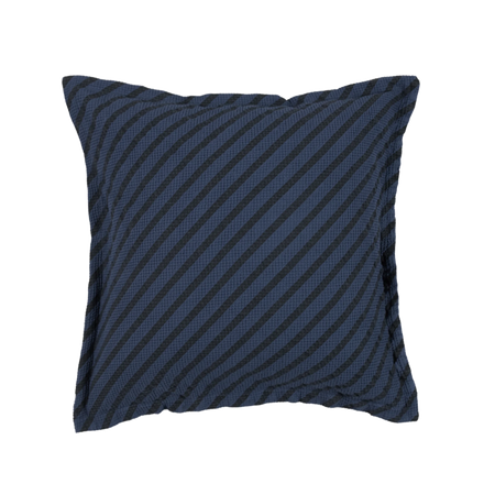 * Nobodinoz Landscape Wafel Vierkant Kussen 45x45cm | Stripes Cobalt